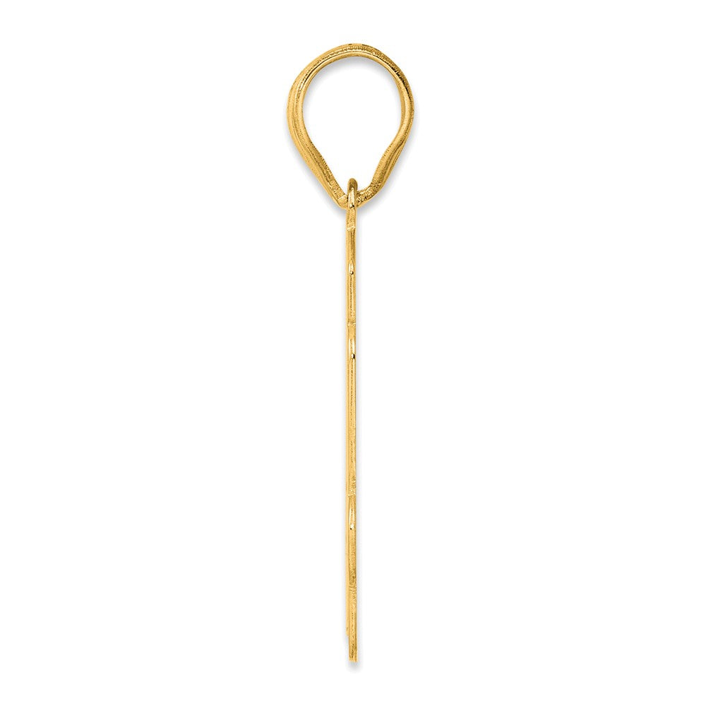 14k Brushed Border Script Number 44 Pendant