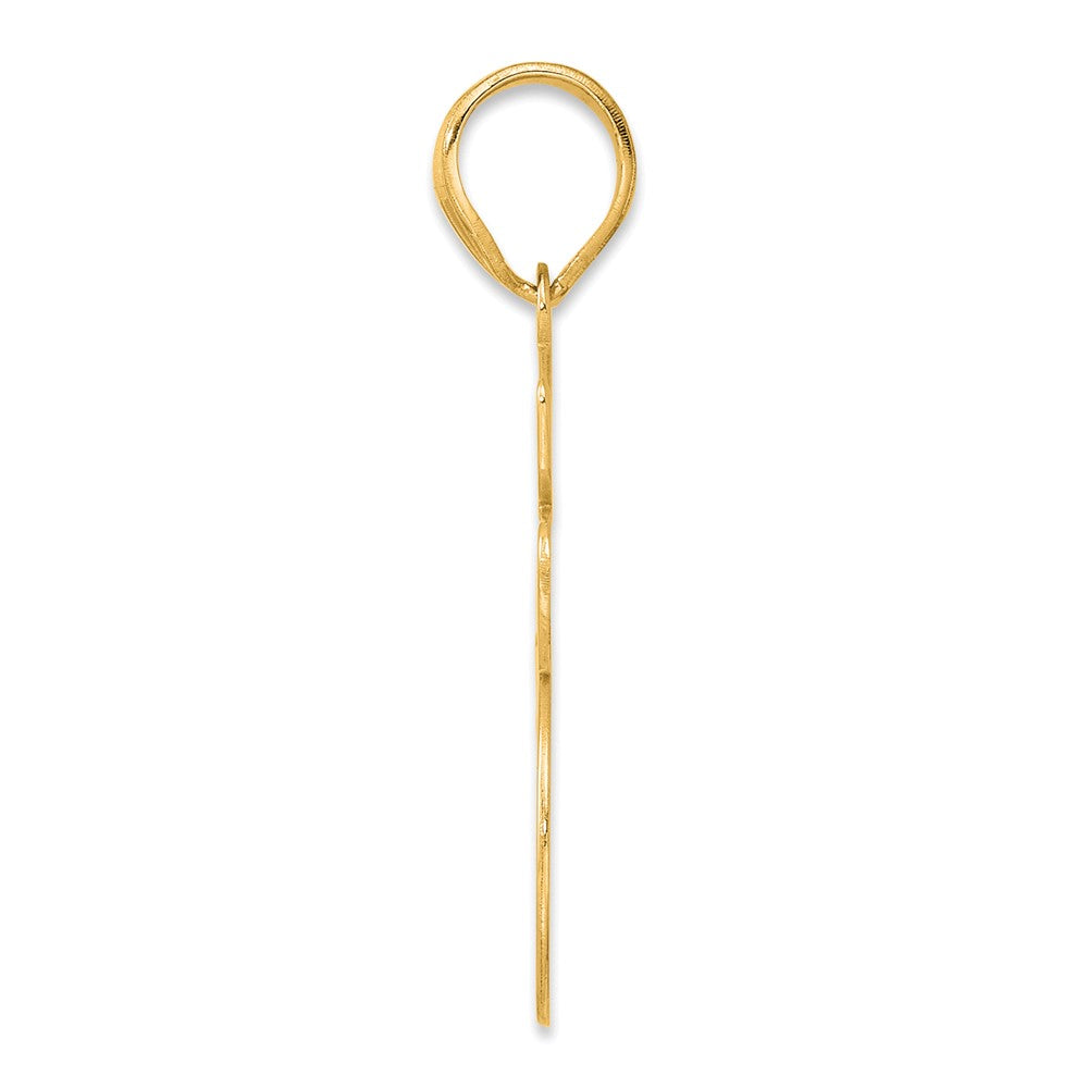 14k Brushed Border Script Number 45 Pendant
