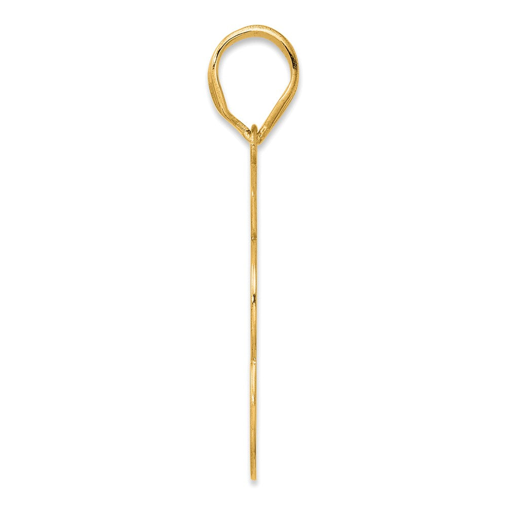 14k Brushed Border Script Number 53 Pendant