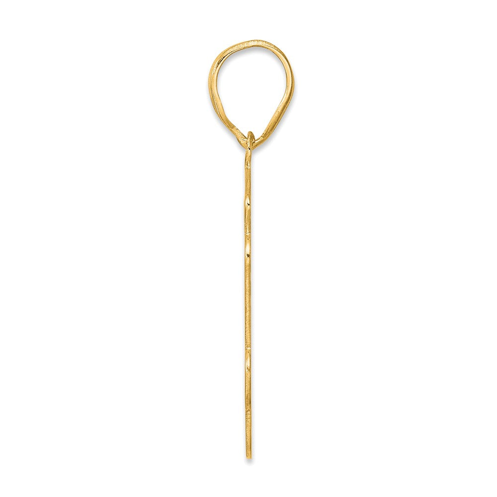 14k Brushed Border Script Number 54 Pendant