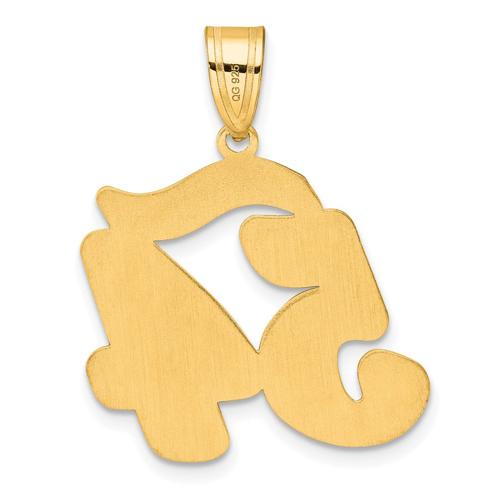 14k Brushed Border Script Number 54 Pendant