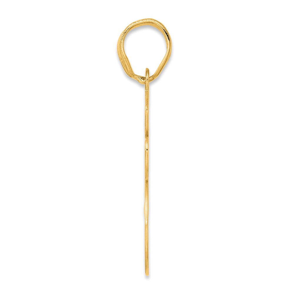 14k Brushed Border Script Number 55 Pendant