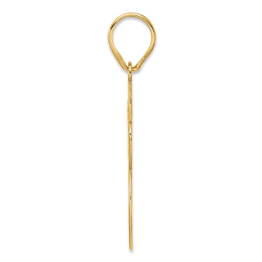 14k Brushed Border Script Number 56 Pendant