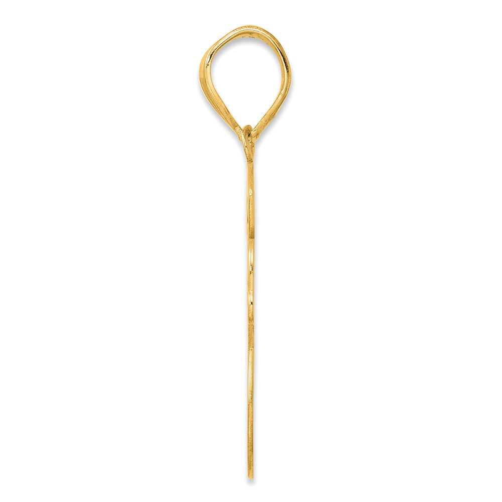14k Brushed Border Script Number 58 Pendant