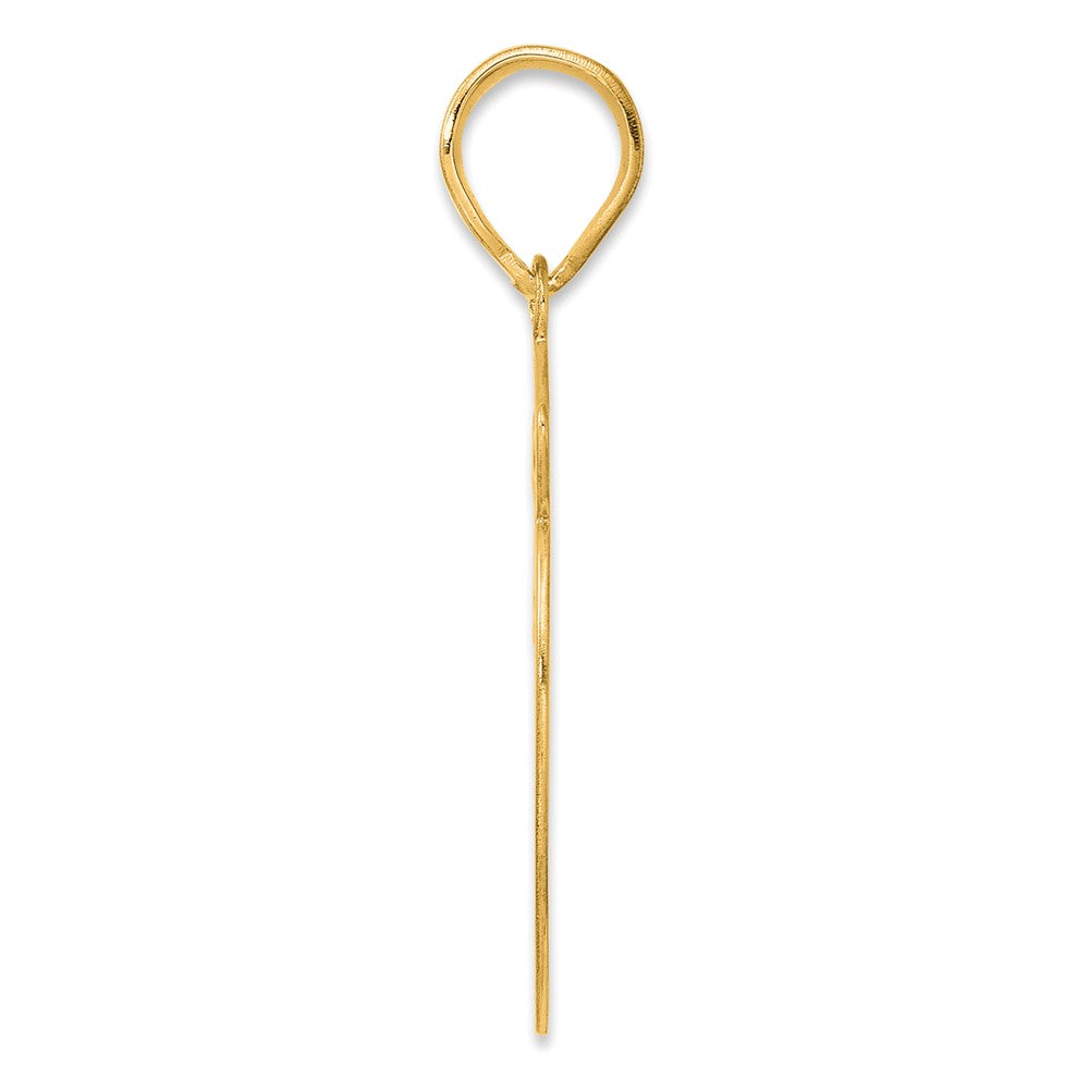 14k Brushed Border Script Number 59 Pendant