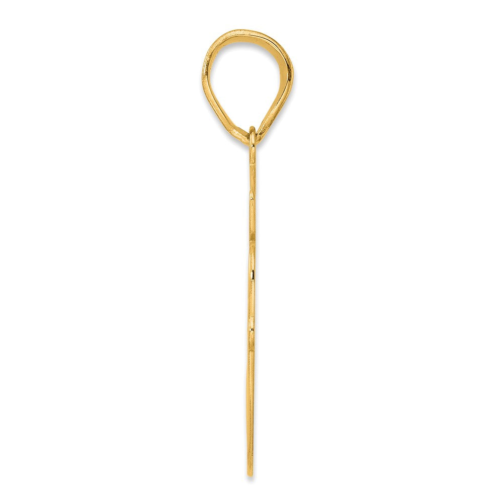 14k Brushed Border Script Number 60 Pendant