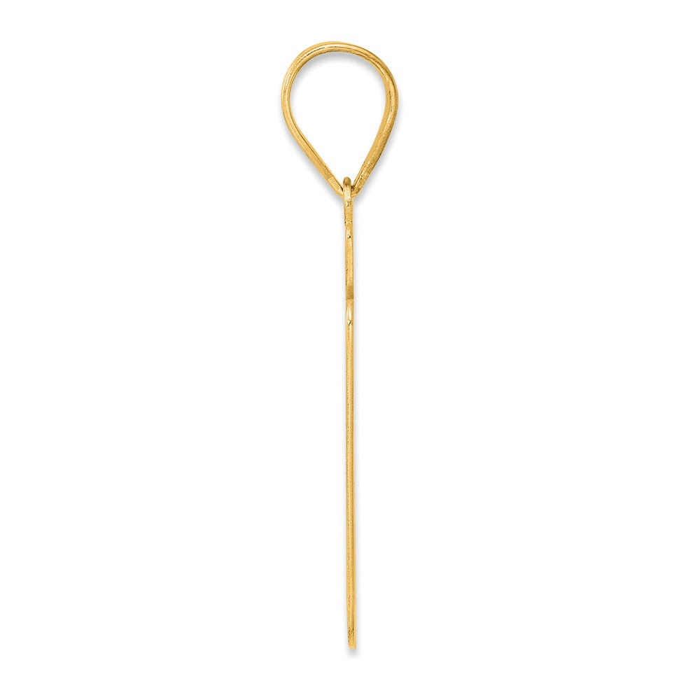 14k Brushed Border Script Number 67 Pendant