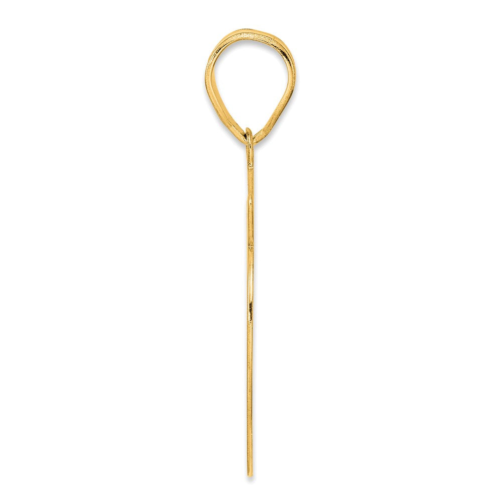 14k Brushed Border Script Number 69 Pendant