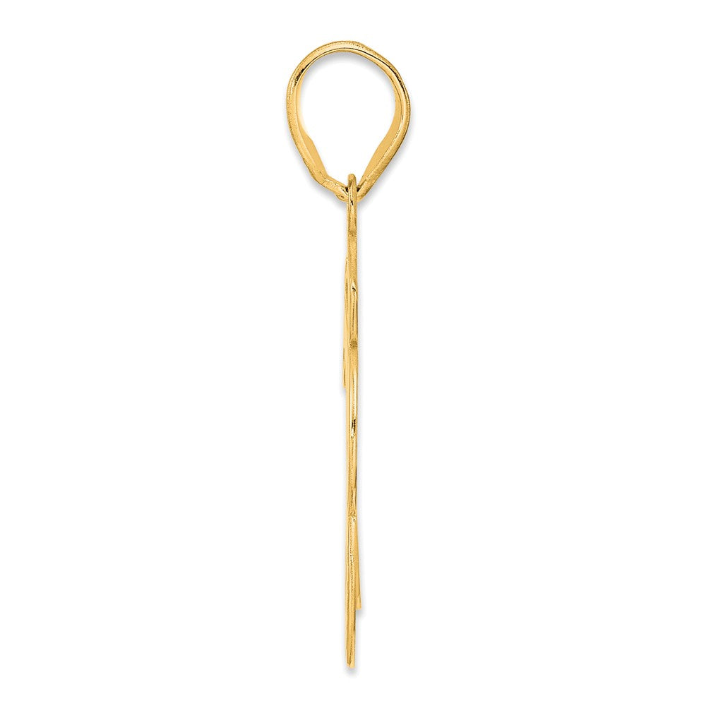 14k Brushed Border Script Number 73 Pendant