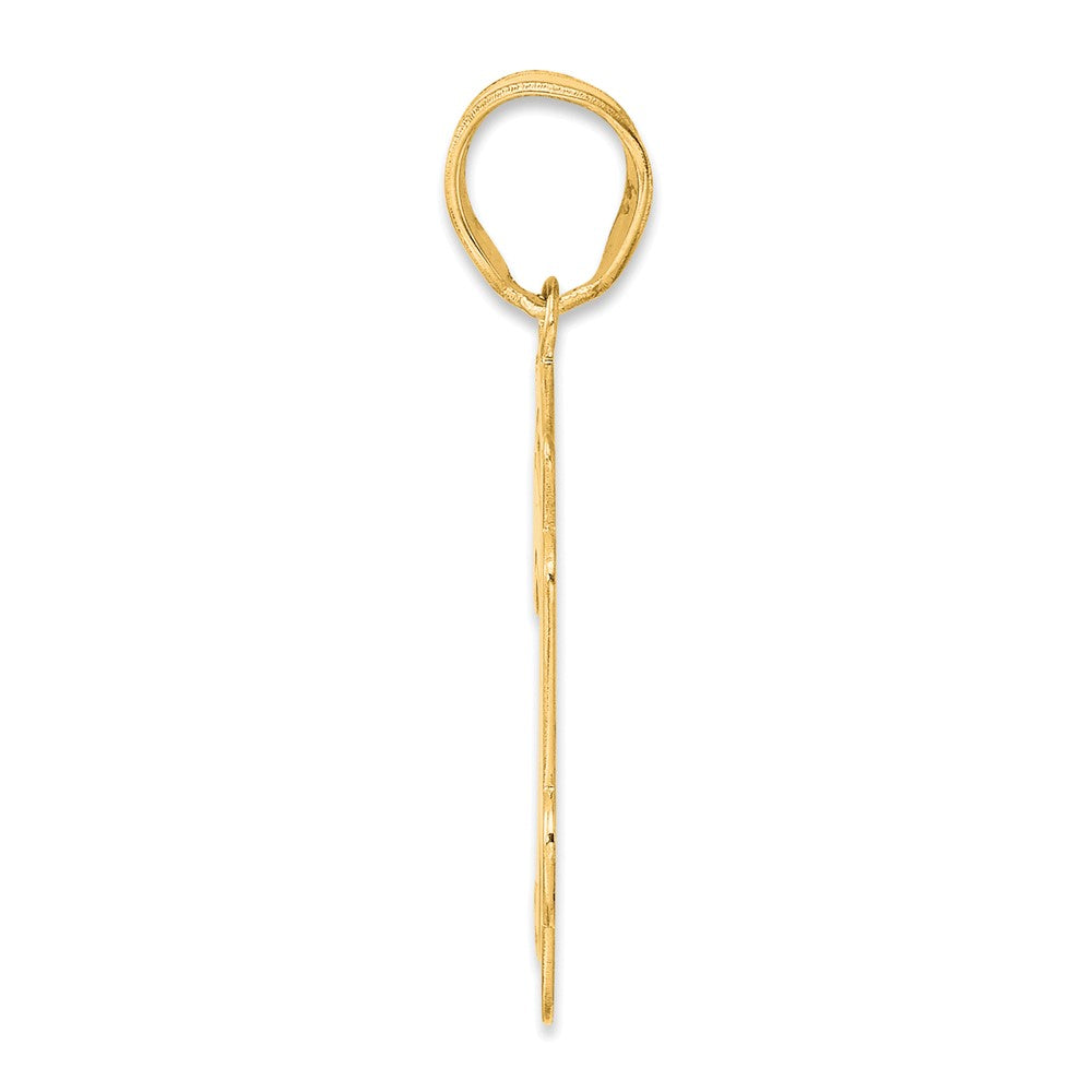 14k Brushed Border Script Number 74 Pendant