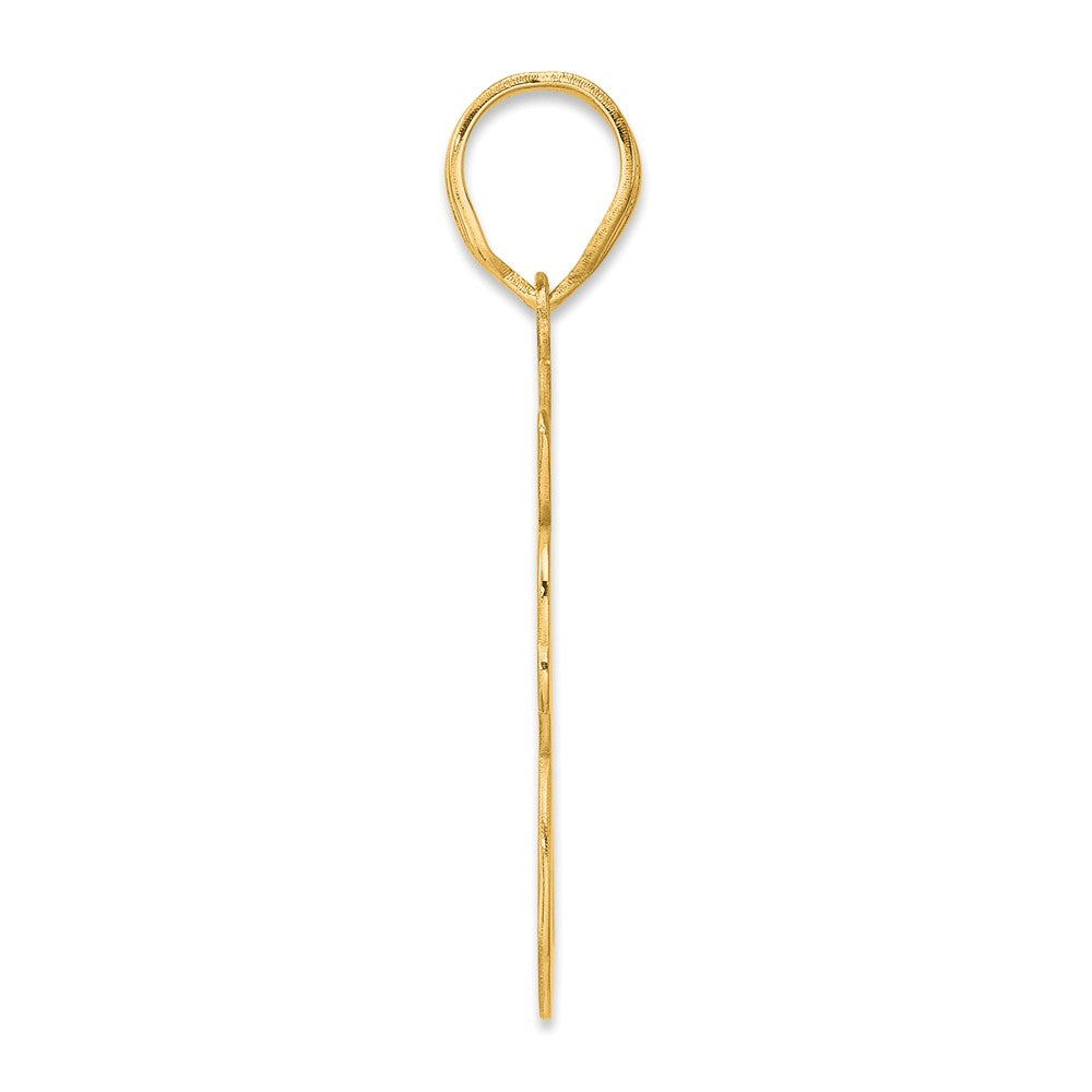 14k Brushed Border Script Number 78 Pendant