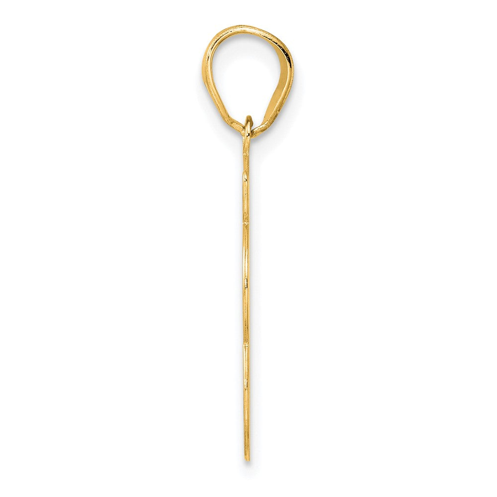 14k Brushed Border Script Number 83 Pendant
