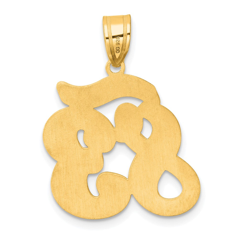 14k Brushed Border Script Number 83 Pendant