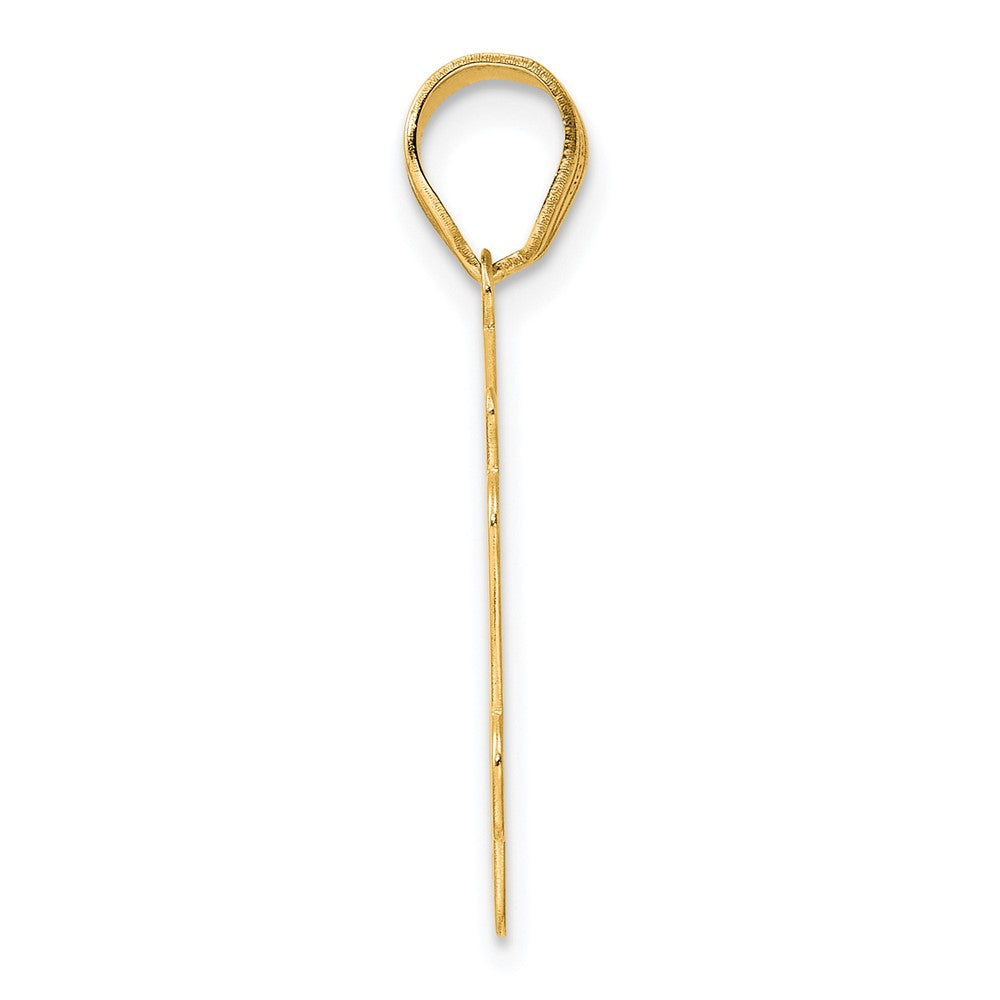 14k Brushed Border Script Number 84 Pendant