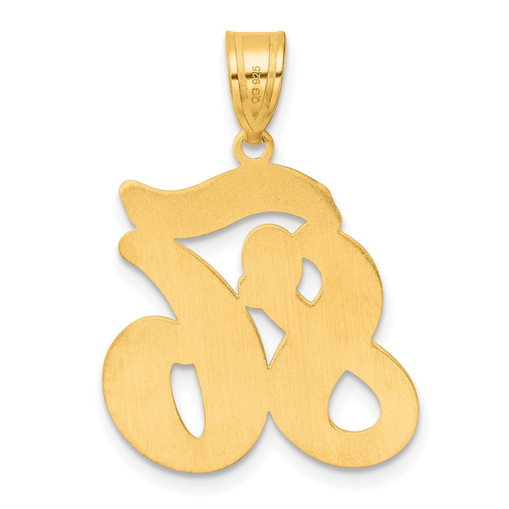 14k Brushed Border Script Number 86 Pendant
