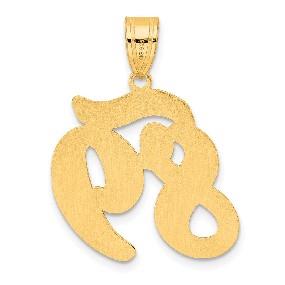 14k Brushed Border Script Number 89 Pendant