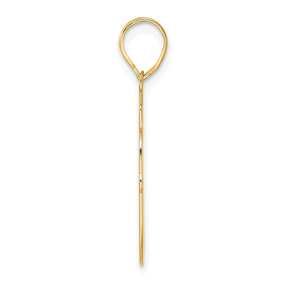 14k Brushed Border Script Number 90 Pendant