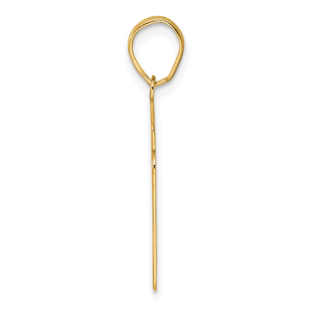 14k Brushed Border Script Number 91 Pendant