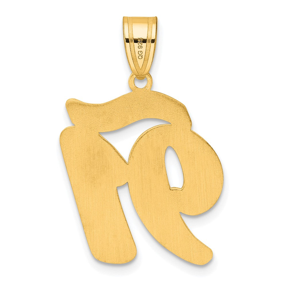 14k Brushed Border Script Number 91 Pendant