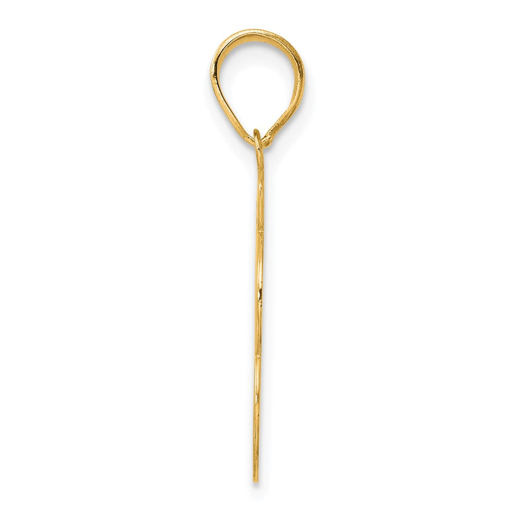14k Brushed Border Script Number 93 Pendant