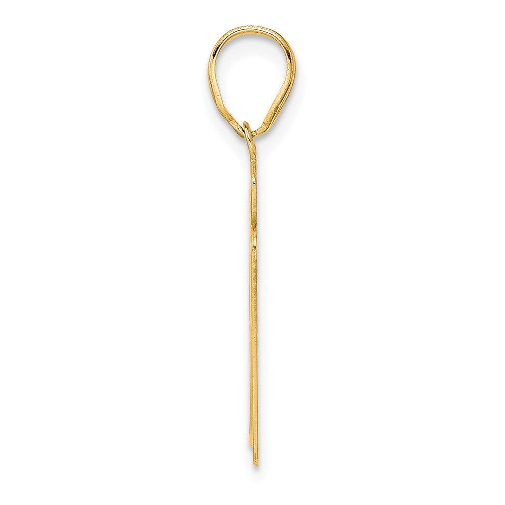 14k Brushed Border Script Number 97 Pendant