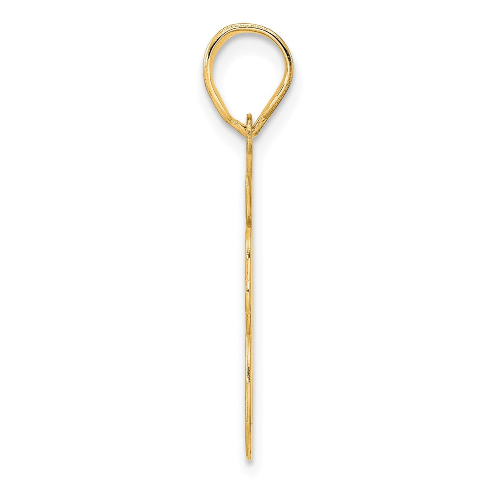 14k Brushed Border Script Number 98 Pendant