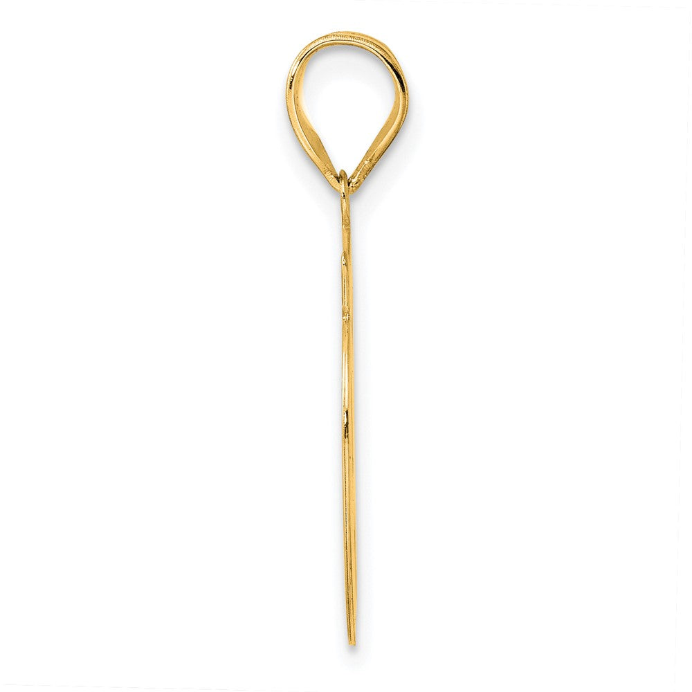 14k Brushed Border Script Number 99 Pendant