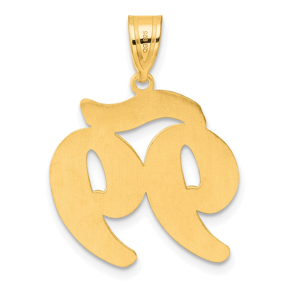 14k Brushed Border Script Number 99 Pendant
