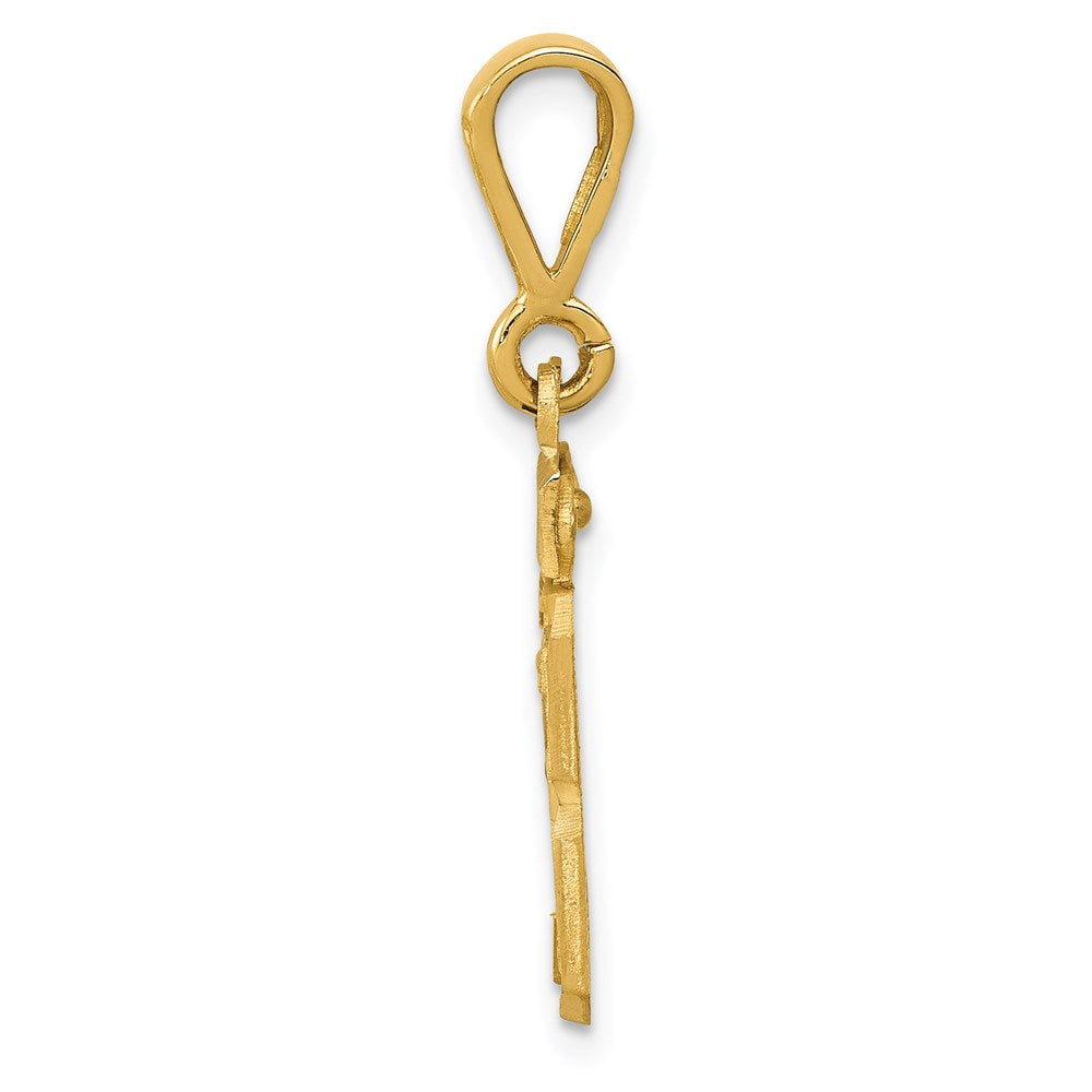 14k Small Brushed Diamond-cut Number 23 Charm
