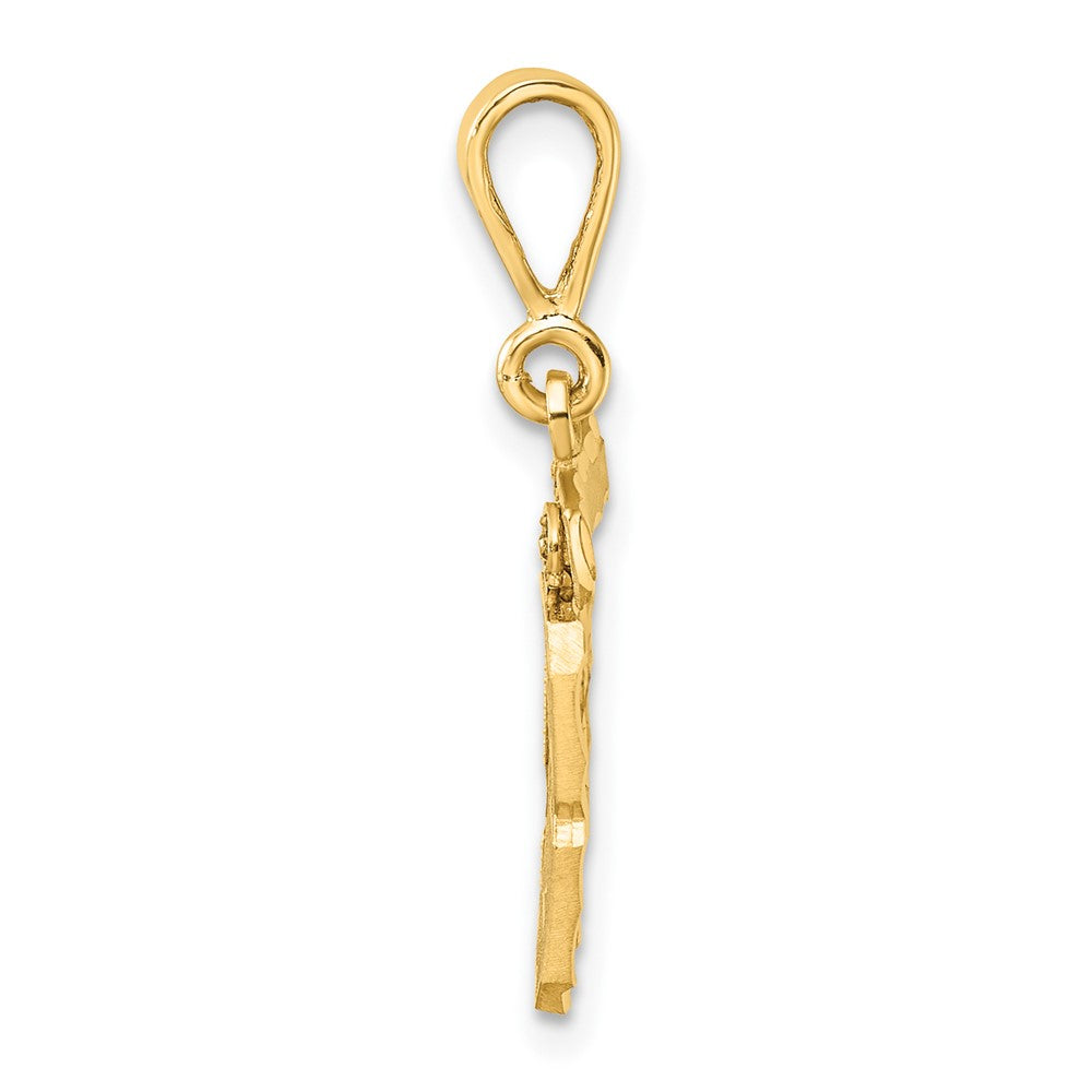 14k Small Brushed Diamond-cut Number 89 Charm