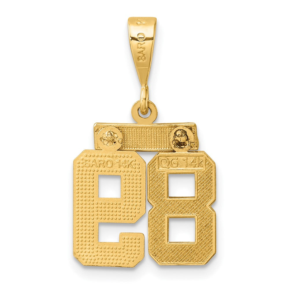 14k Small Brushed Diamond-cut Number 89 Charm