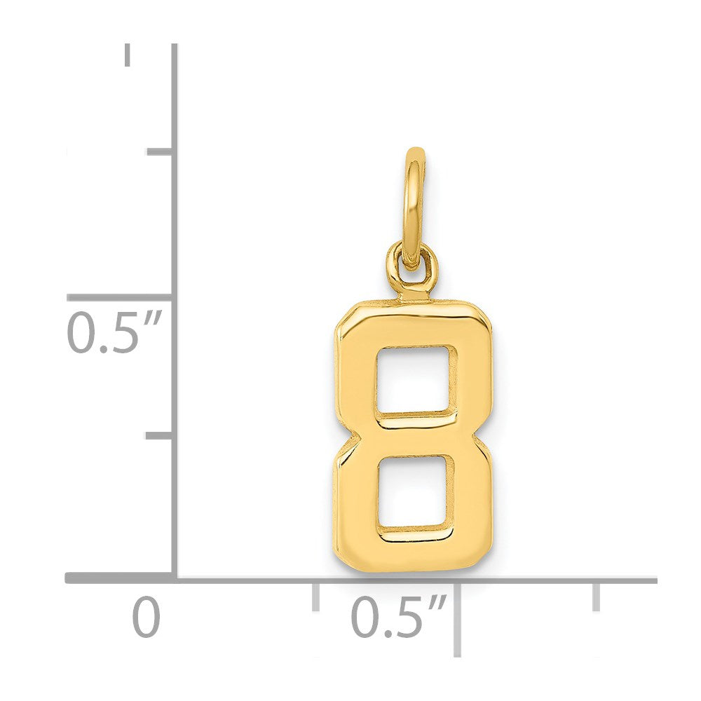 14k Small Polished Number 8 Charm