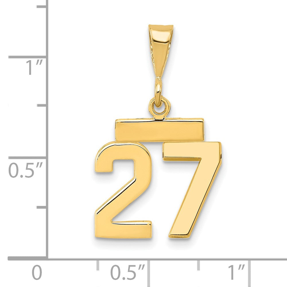14k Small Polished Number 27 Charm