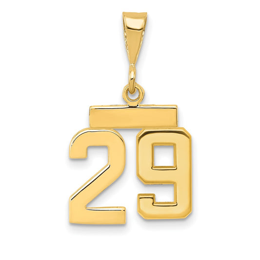 14k Small Polished Number 29 Charm