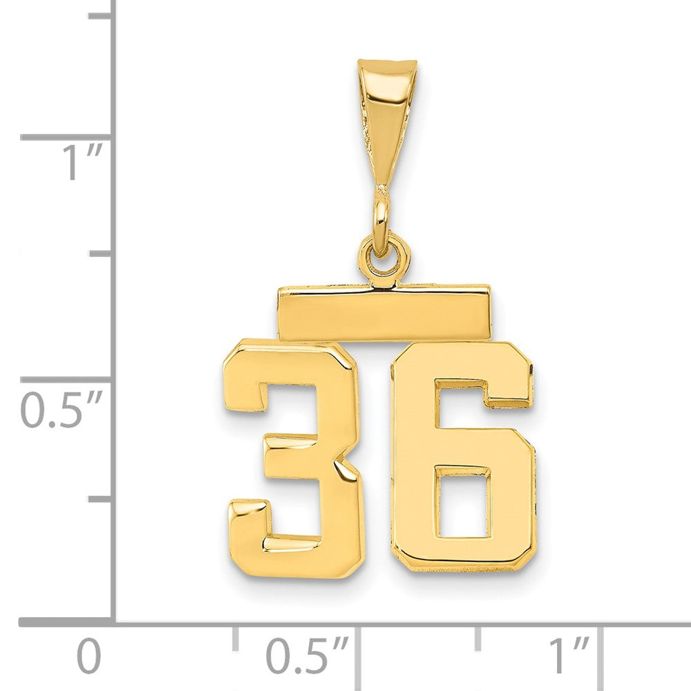 14k Small Polished Number 36 Charm