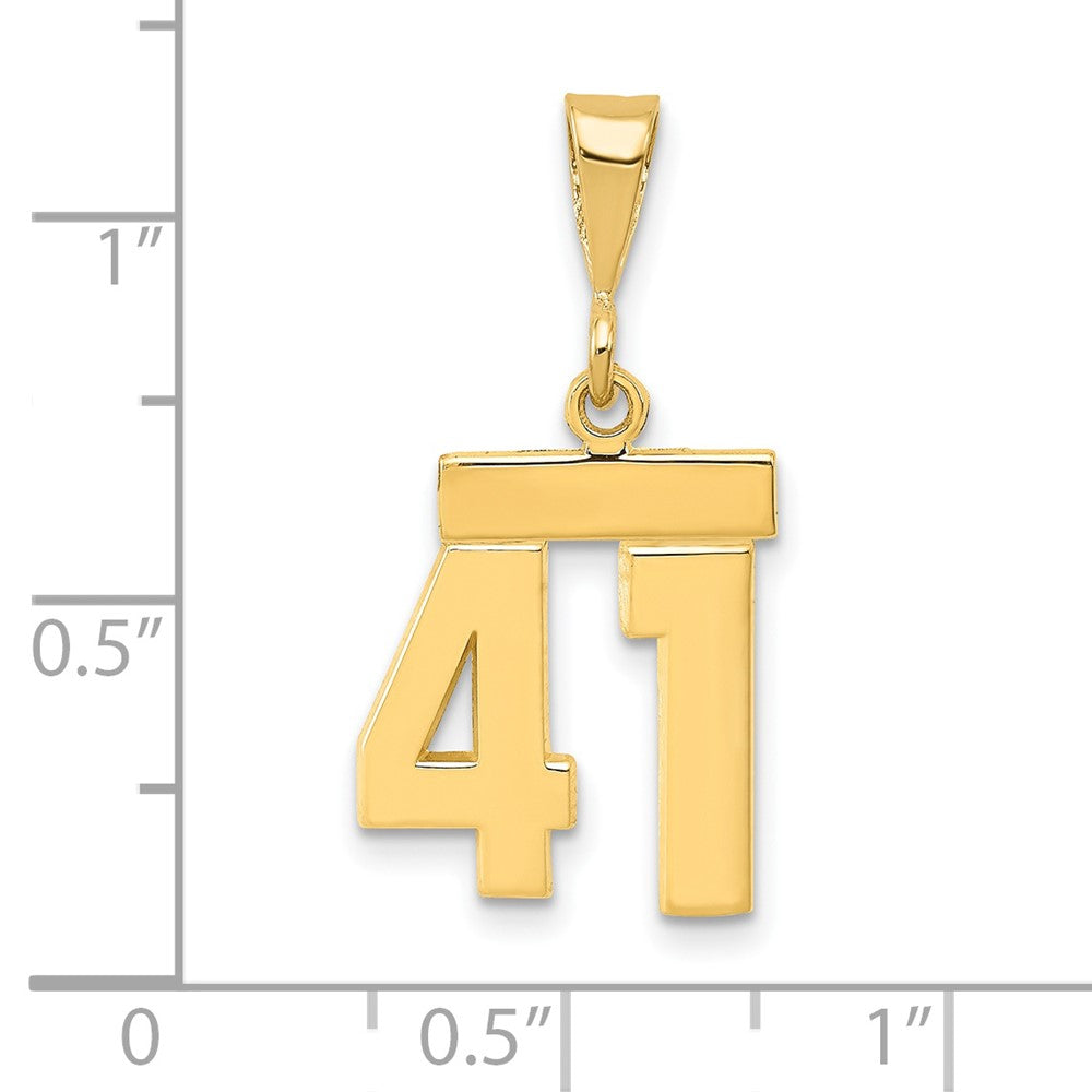 14k Small Polished Number 41 Charm