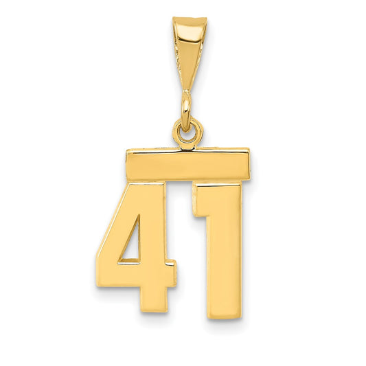 14k Small Polished Number 41 Charm