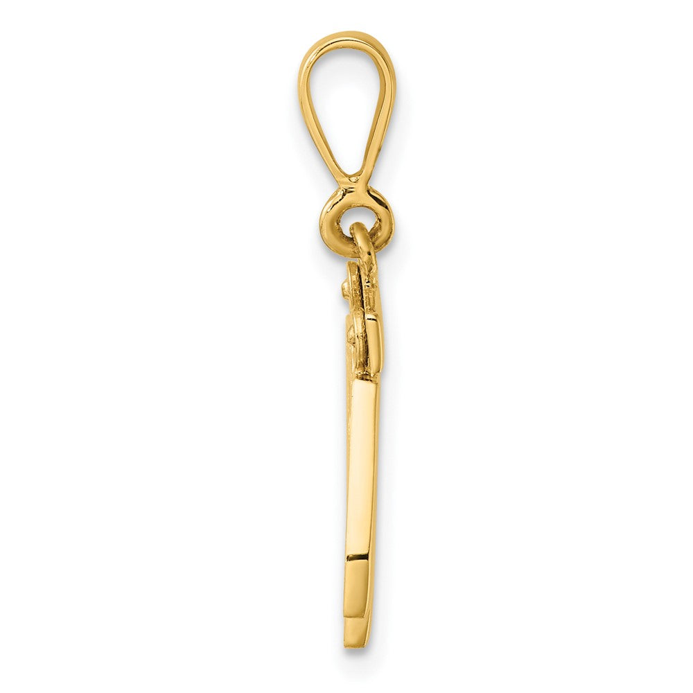 14k Small Polished Number 42 Charm
