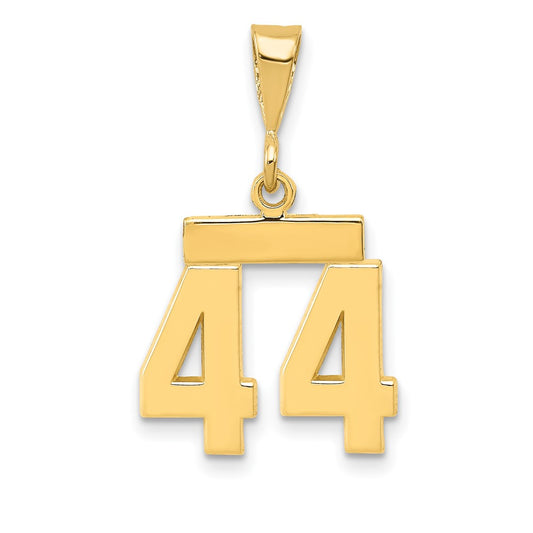 14k Small Polished Number 44 Charm