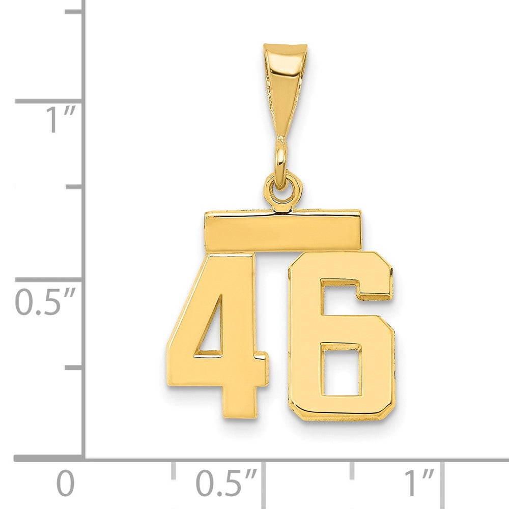 14k Small Polished Number 46 Charm