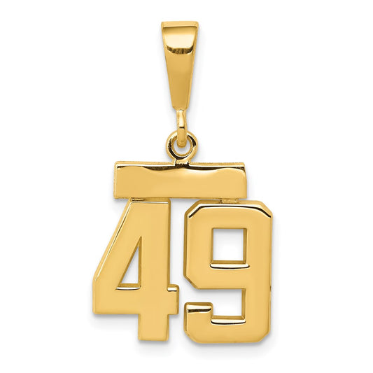 14k Small Polished Number 49 Charm