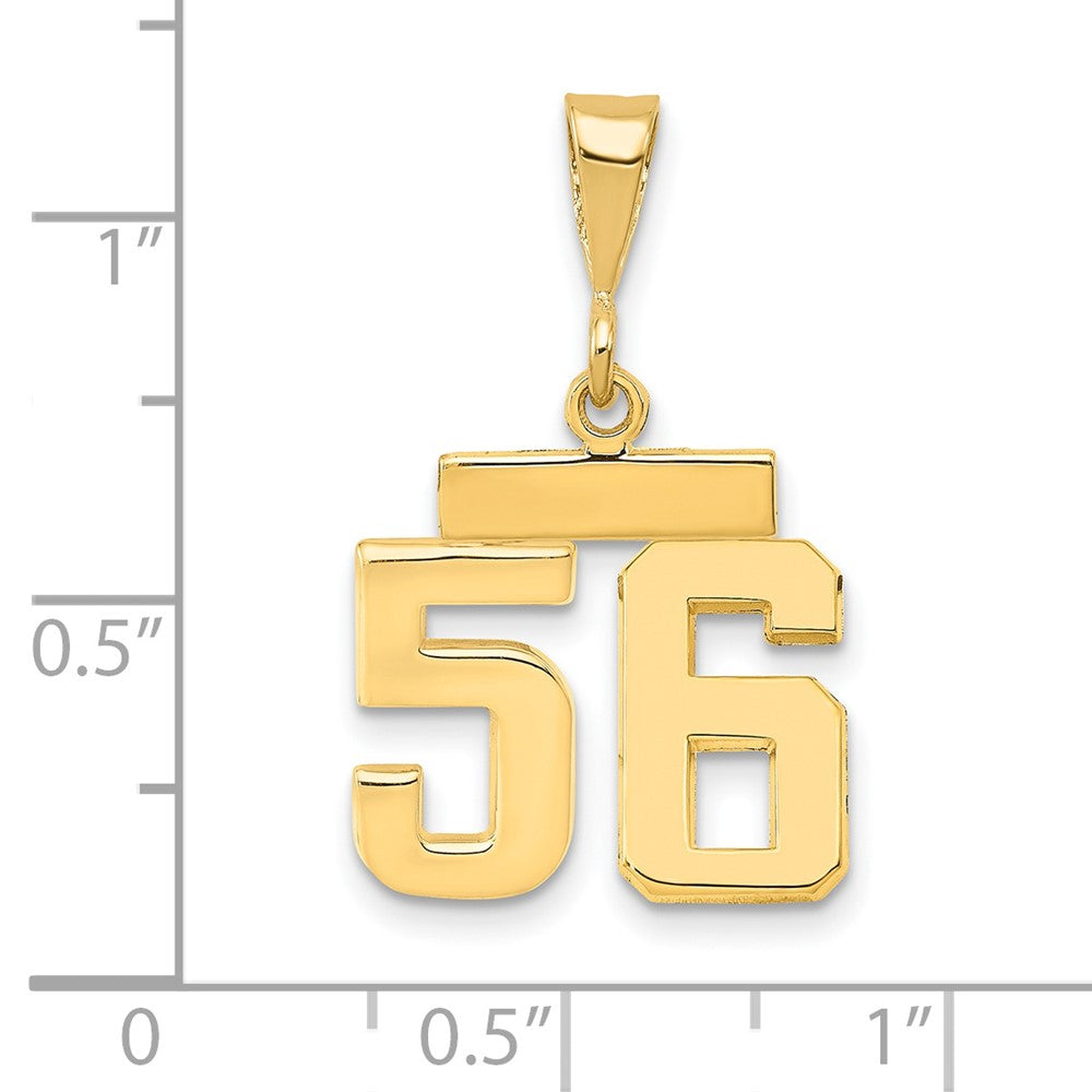 14k Small Polished Number 56 Charm