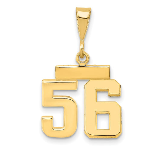 14k Small Polished Number 56 Charm