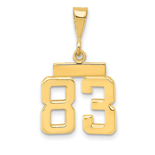 14k Small Polished Number 83 Charm