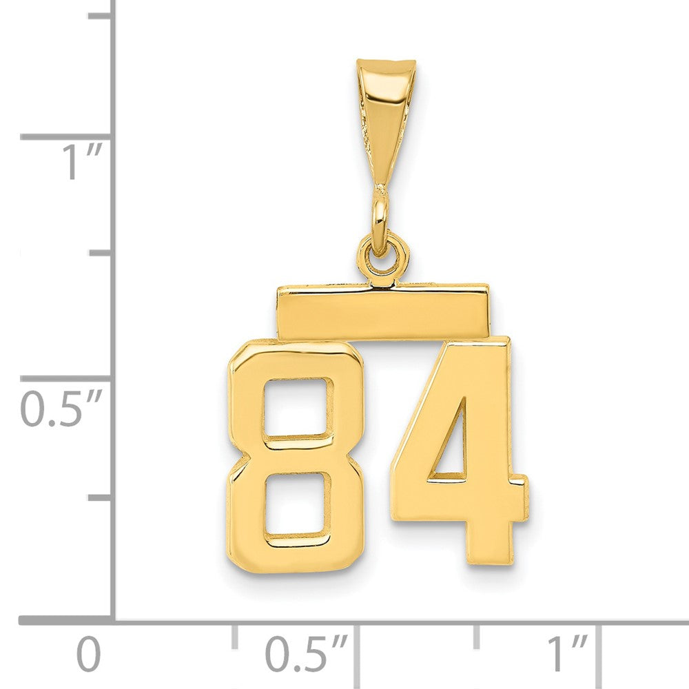 14k Small Polished Number 84 Charm