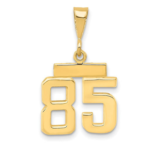 14k Small Polished Number 85 Charm