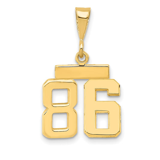 14k Small Polished Number 86 Charm