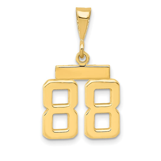 14k Small Polished Number 88 Charm