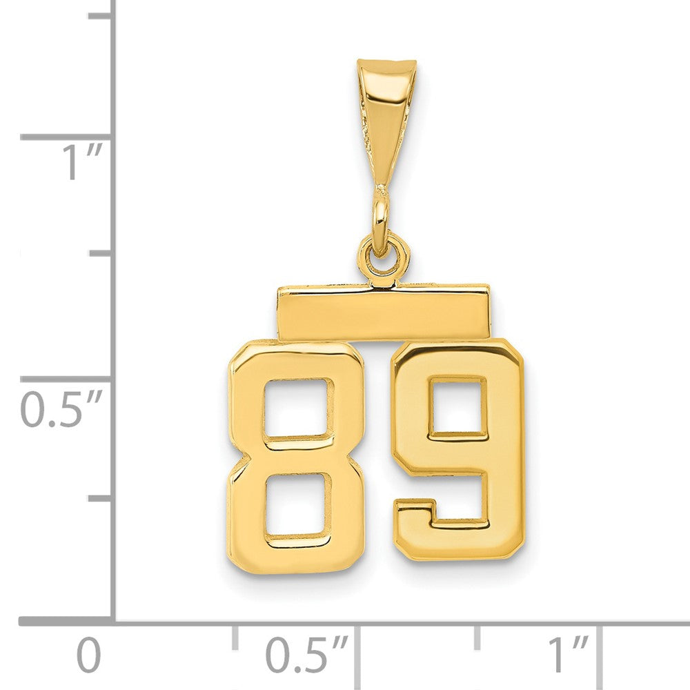 14k Small Polished Number 89 Charm