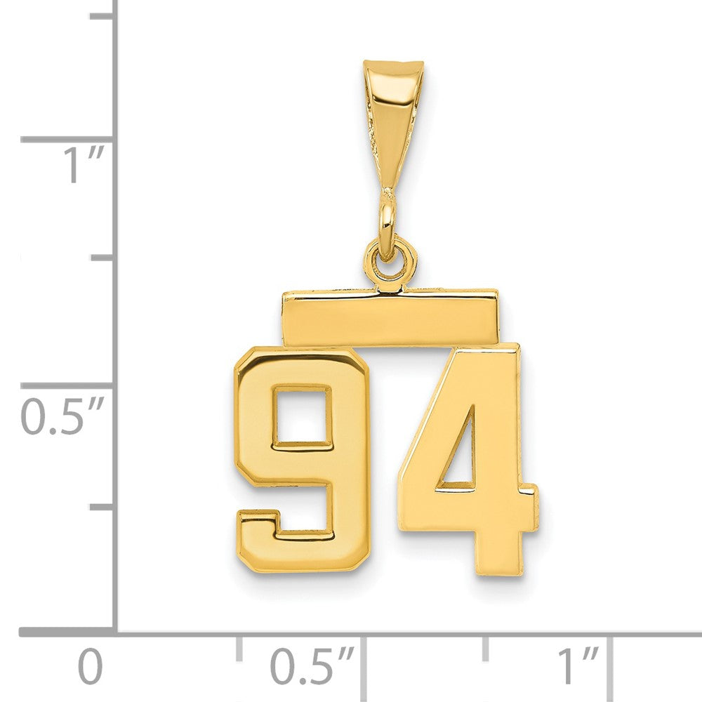 14k Small Polished Number 94 Charm